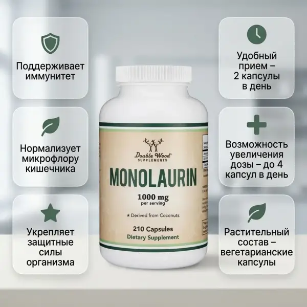 Double Wood Monolaurin 210cap