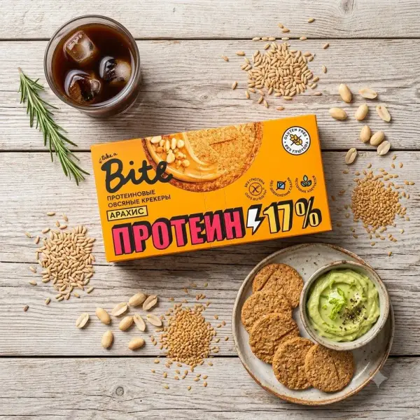 Bite Крекеры протеиновые овсяные с Арахисом 125 гр.