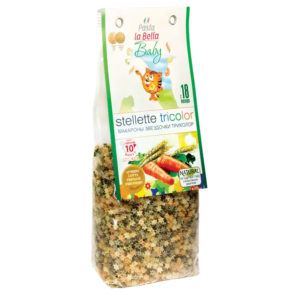 Pasta la Bella Baby Звездочки триколор 400 гр.