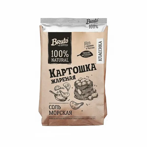 Bruto Kraft Чипсы "Классика соль" 120 гр.