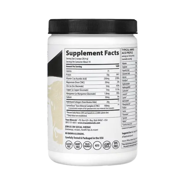 Trace Minerals Коллаген Collagen Peptides + Vitamine C + Ionic Minerals 286 гр.