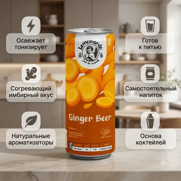 Lemonardo Имбирный лимонады т/б 330 мл