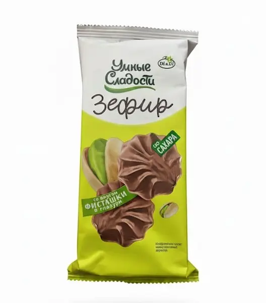 Сүт шоколад глазуріндегі пісте дәмі бар "Smart Sweets" зефирі 60 г.