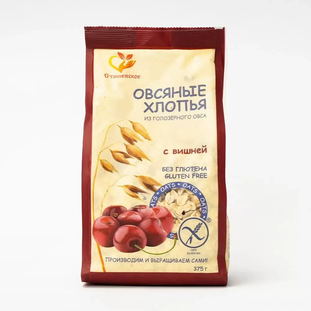 Сташевское Шие қосылған глютенсіз сұлы үлпектері 375 гр.