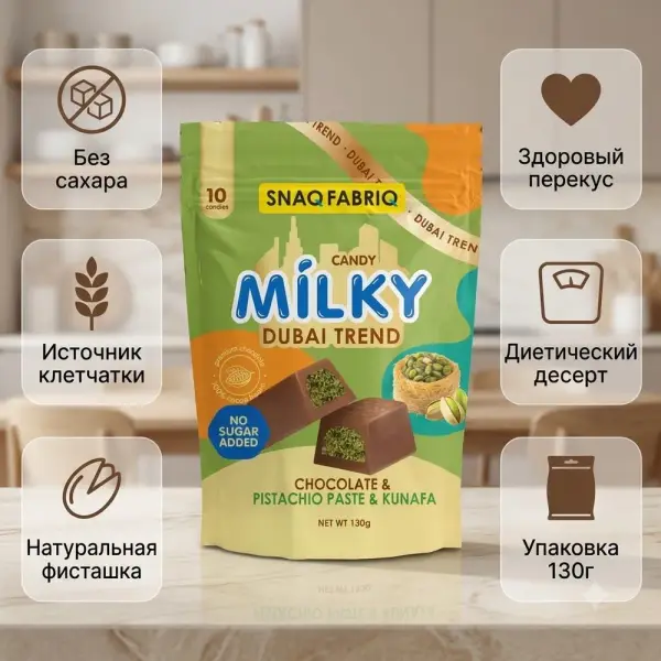 SNAQ FABRIQ пісте пастасы және қытырлақ қамыры бар сүтті шоколад 130 гр