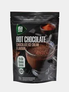 Fit Active б/қ стевиядағы сусын "Горячий шоколад" шоколадты пломбир дәмімен 200 гр.
