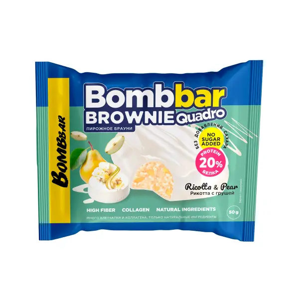 BOMBBAR Печенье глазированное "Рикотта с грушей" 50гр.