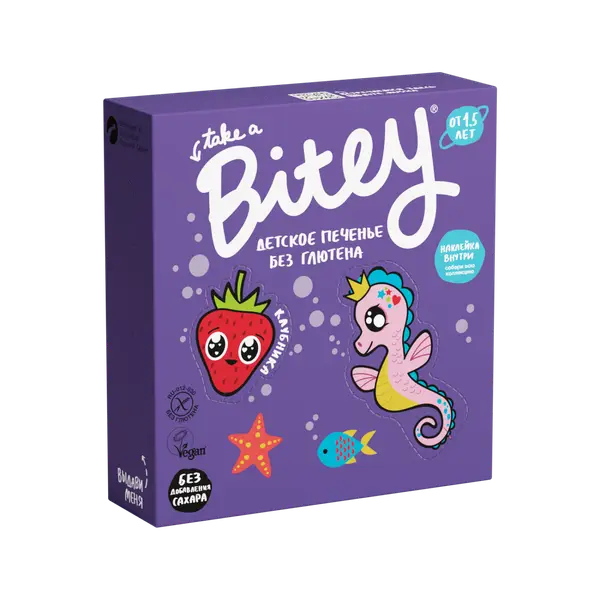 Bite Печенье безглютеновое Клубника 125гр.