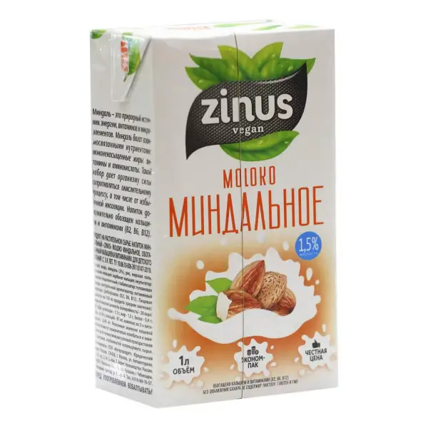 ZINUS Молоко МИНДАЛЬНОЕ 1л