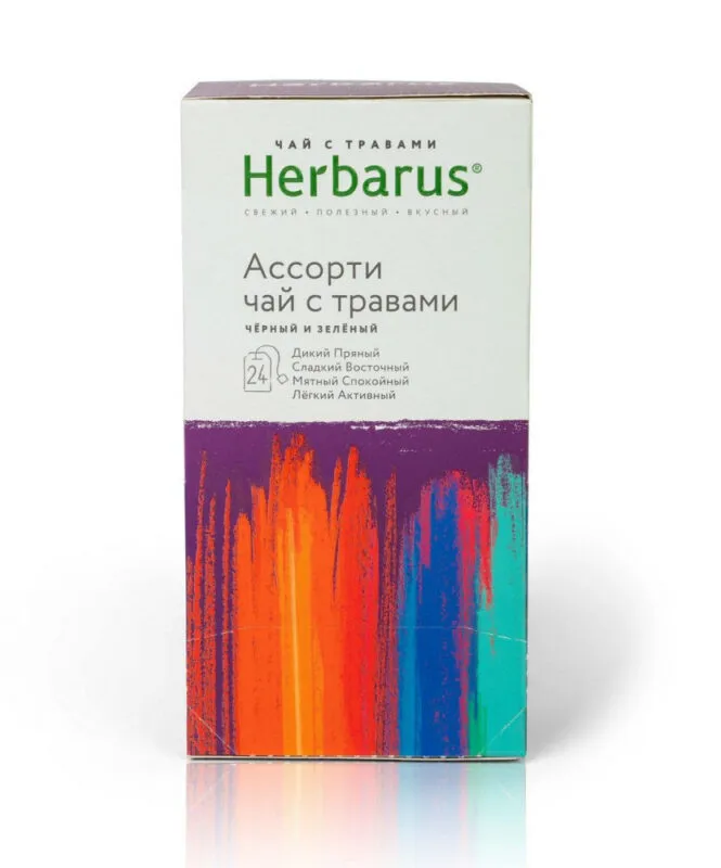 Herbarus Чай Чёрный пакетированный "Ассорти" 24 п.