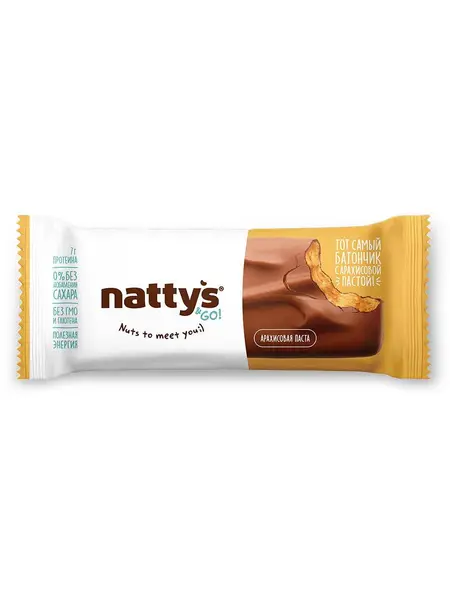 NATTYS&GO Peanut Батончик "Арахисовая паста в молочном шоколаде" 45 гр.