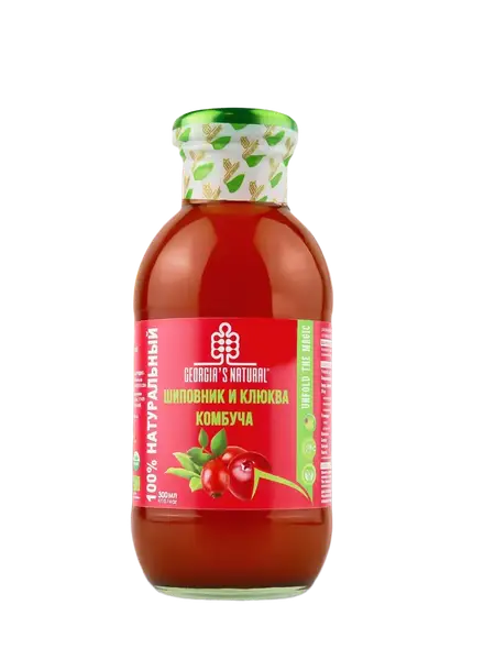 ORGANIC GEORGIAS NATURAL Итмұрын мен мүкжидек комбучасы 300 мл