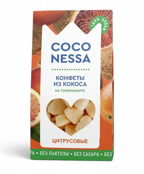 Кокос кәмпиттері Coconessa Milky "Citrus" 70 г.