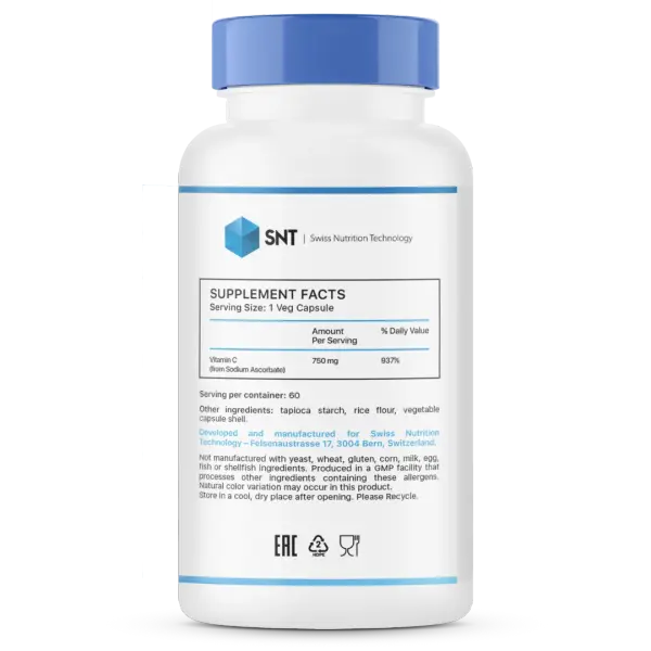 SNT Sodium Ascorbate (Витамин С) 750 мг 60 капсул