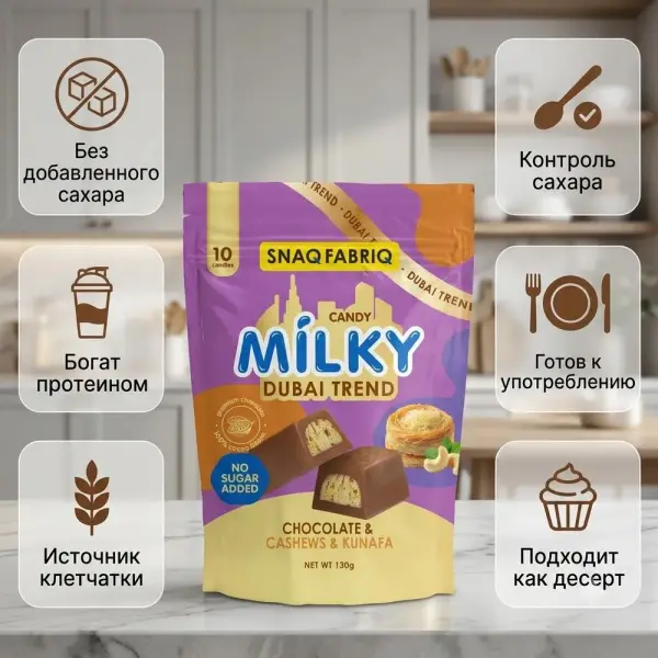 SNAQ FABRIQ Кешью жаңғағы және қытырлақ қамыры бар сүтті шоколад 130 гр
