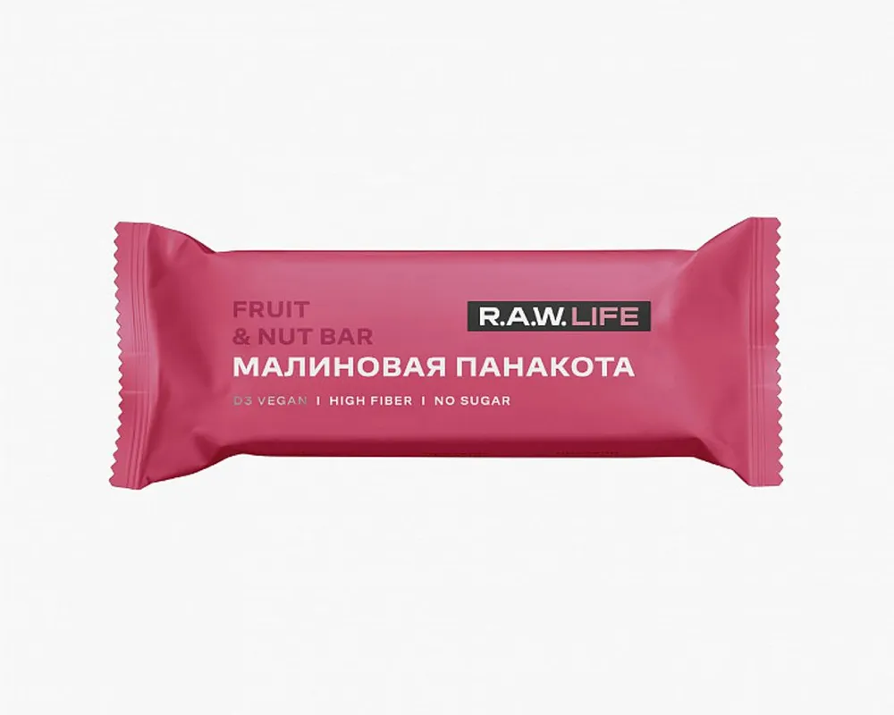 R.A.W. LIFE Батончик, Малиновая панакота 47г