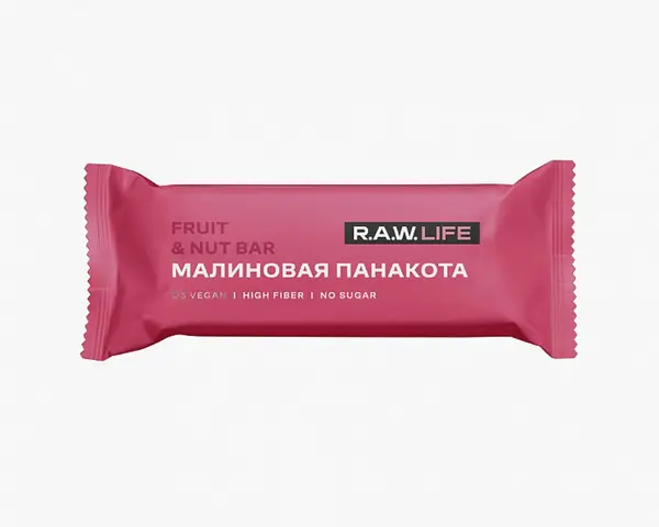R.A.W. LIFE Батончик, Малиновая панакота 47г