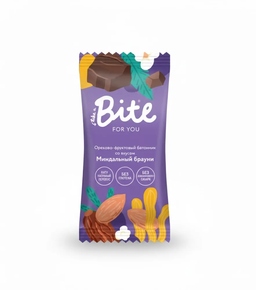 Bite for you Фруктово-ореховый батончик "Миндальный брауни" 35 гр.