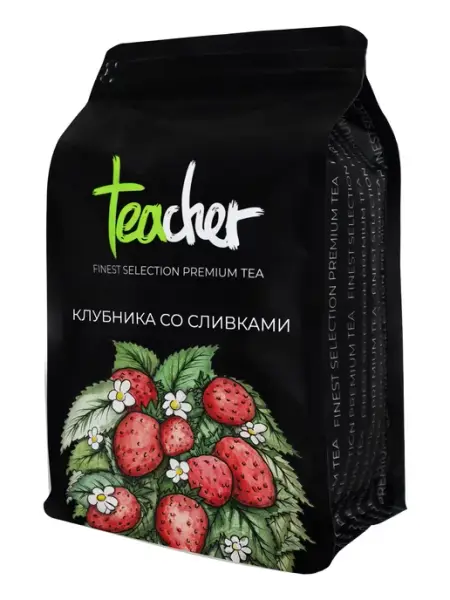 TEACHER Чай Зелёный с клубникой и сливками 80 гр