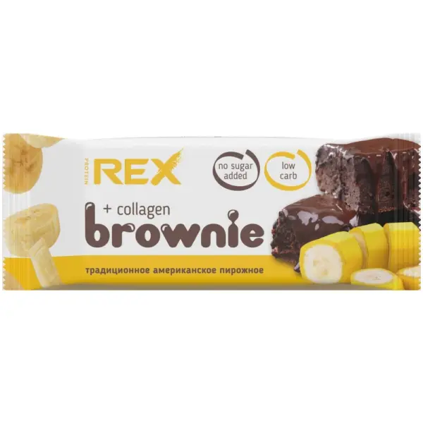 Protein Rex Пирожное протеиновое "брауни" банановое с коллагеном 50гр.