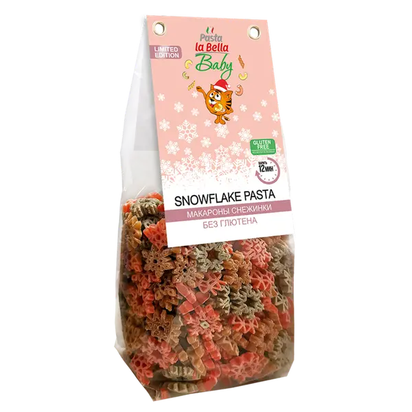 Pasta la Bella Baby Снежинки триколор без глютена 250 гр.