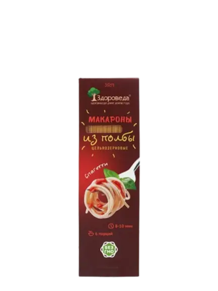Макароны цельнозерновые из полбы Спагетти "Здороведа" 350 гр