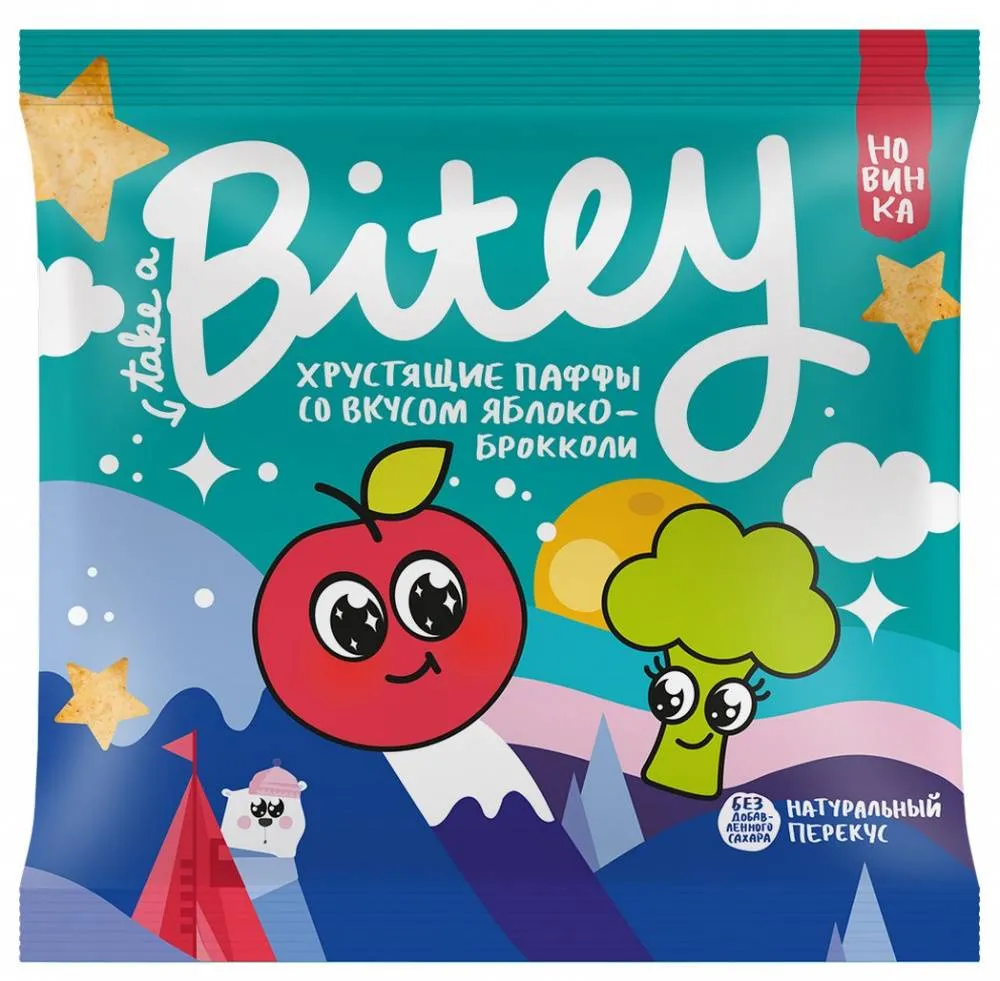 Bite мультизлаковые фигурки «Паффы» со вкусом «Броколли» 20 гр