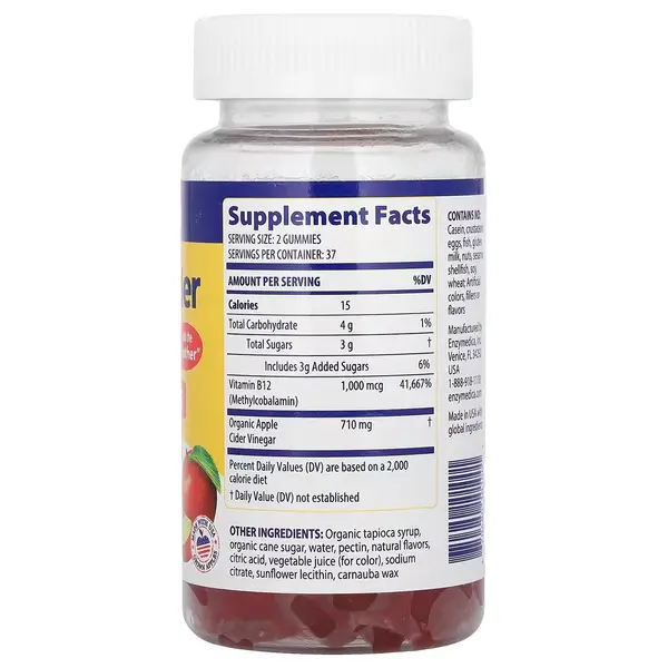 Enzymedica Apple Cider Vinegar Gummies 74 chews.