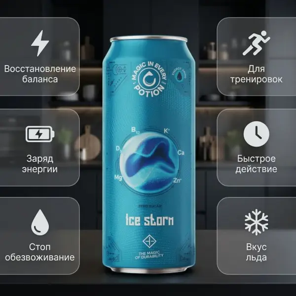 POTION Super Isotonic Мұзды дауыл т/б 450 мл.*12 дана.