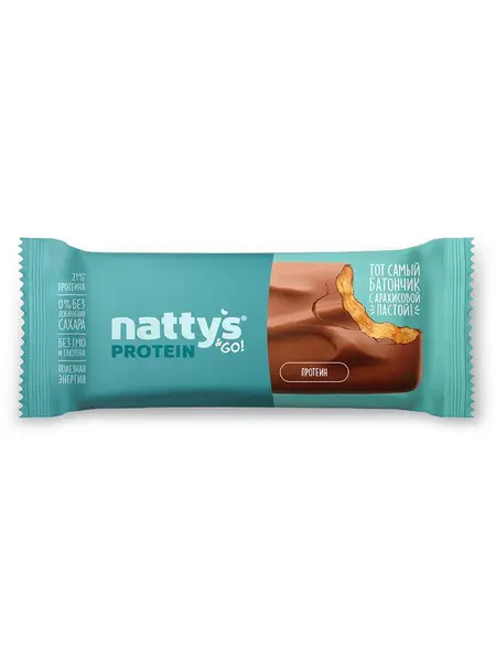 NATTYS&GO Pro Батончик "Арахисовая паста и протеин в молочном шоколаде" 45 гр.