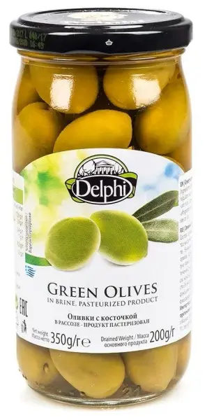 DELPHI Оливки с/к в рассоле 350гр.