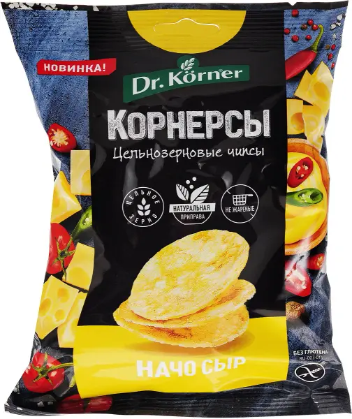 Чипсы цельнозер. кукуруз-рисов. "Начо сыр " 50гр.