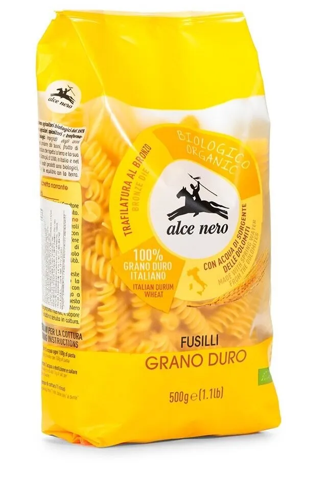 Alce Nero 500 гр қатты бидай сұрыптарынан жасалған Фузилли