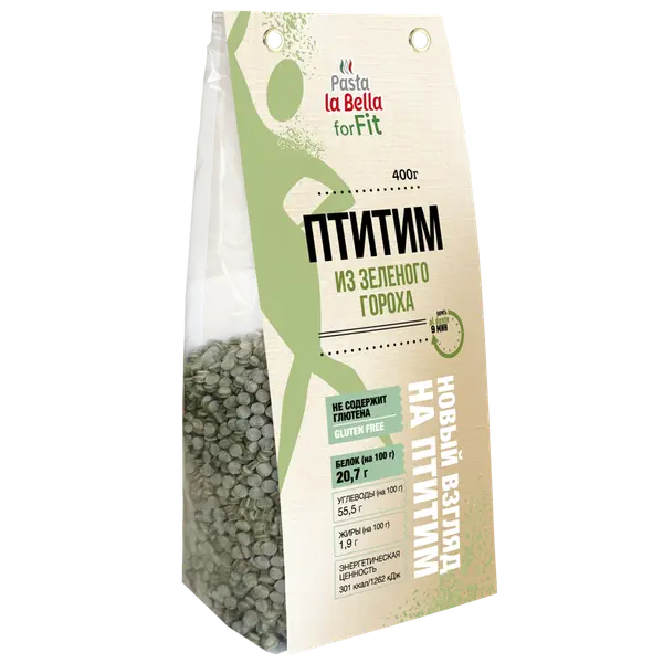 Pasta la Bella for Fit Птитим из зеленого гороха 400гр.