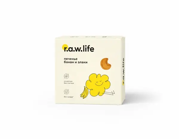 R.A.W. LIFE Печенье банан и злаки 80 гр.