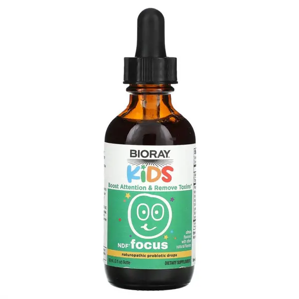 Bioray Kids NDF Focus Liquid 60 мл. (повышение внимания и выведение токсинов, цитрусовый вкус)
