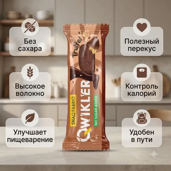 SNAQ FABRIQ «Трюфельді» QWIKLER глазурленген батончигі