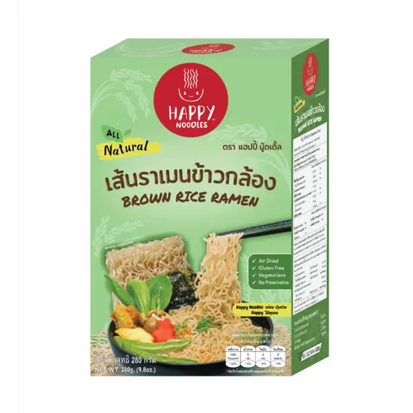 Happy Noodle Лапша Рамен из коричневого риса 280 гр.