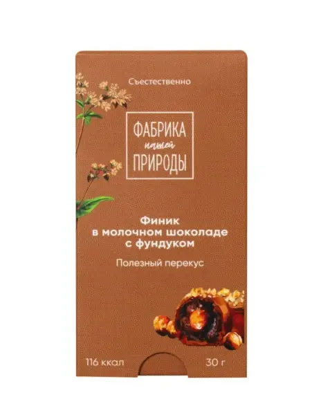 NOF Финик в гречишном молочном шоколаде с фундуком 30 гр.
