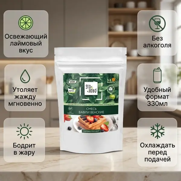 ЭТОНОВО "Вафли" глютенсіз пісірмесіне арналған қоспа 200 гр