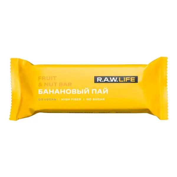 R.A.W. LIFE Батончик Банановый пай 47г