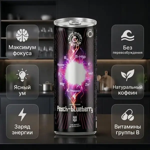 POTION Super Intellect Көкжидек-Шабдалы т/б 330 мл.*12 дана.