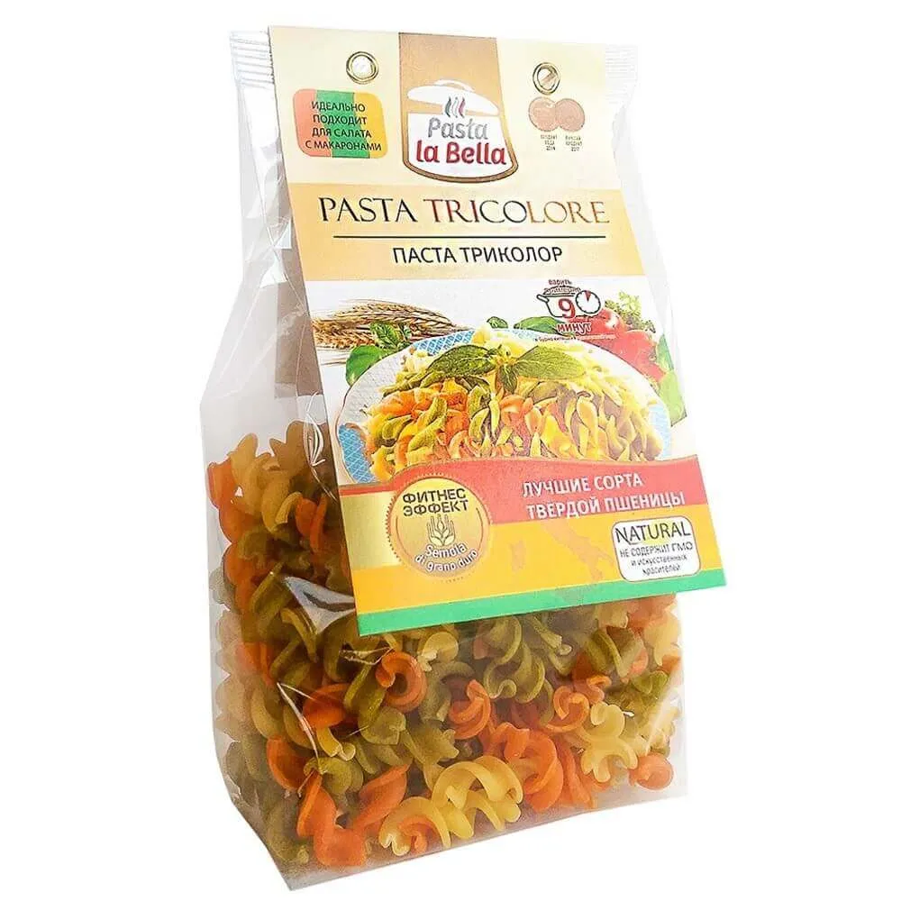 Pasta la Bella Макароны триколор 250гр