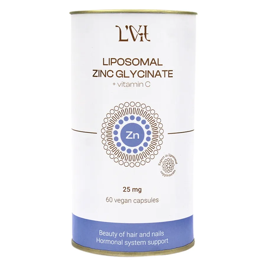 LIPOSOMAL VITAMINS Zinc Glycinate + Vitamin C банка 60 капсул.