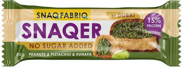 SNAQER Батончик глазированный АРАХИС-ФИСТАШКА-ХРУСТЯЩЕЕ ТЕСТО 50гр.