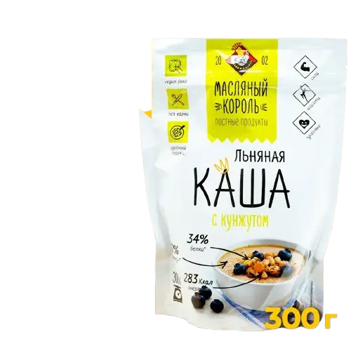 Масляный Король Каша льняная c кунжутом 300гр.