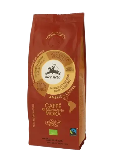 Alce Nero Кофе натуральный жареный молотый МОКА 100% арабика 250 гр.
