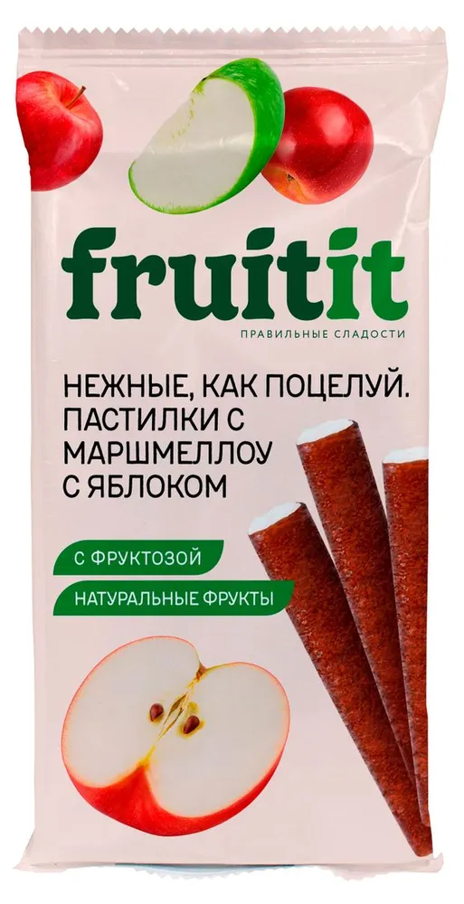 Fruit it Алма қосылған маршмеллоу пастилкалары 55 гр.* 10 дана.