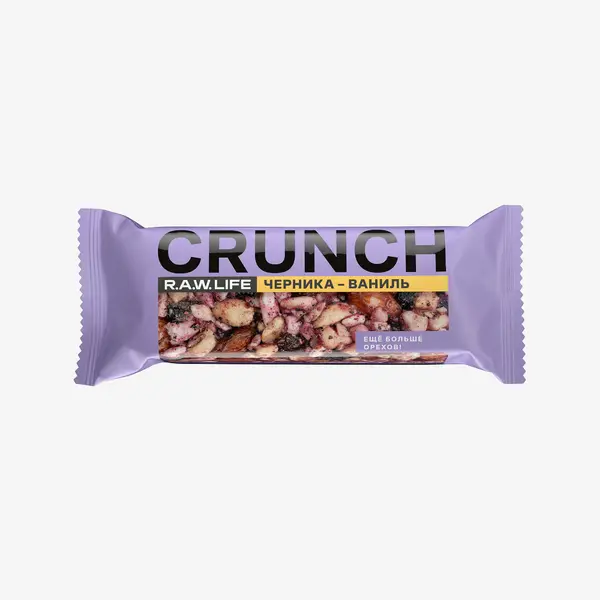 R.A.W. LIFE Ореховый батончик CRUNCH Черника-Ваниль 40 гр.