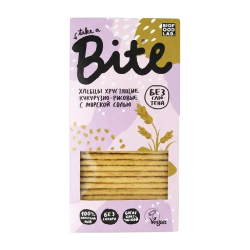 Bite Хлебцы хрустящие кукурузно-рисовые с морской солью 30гр.